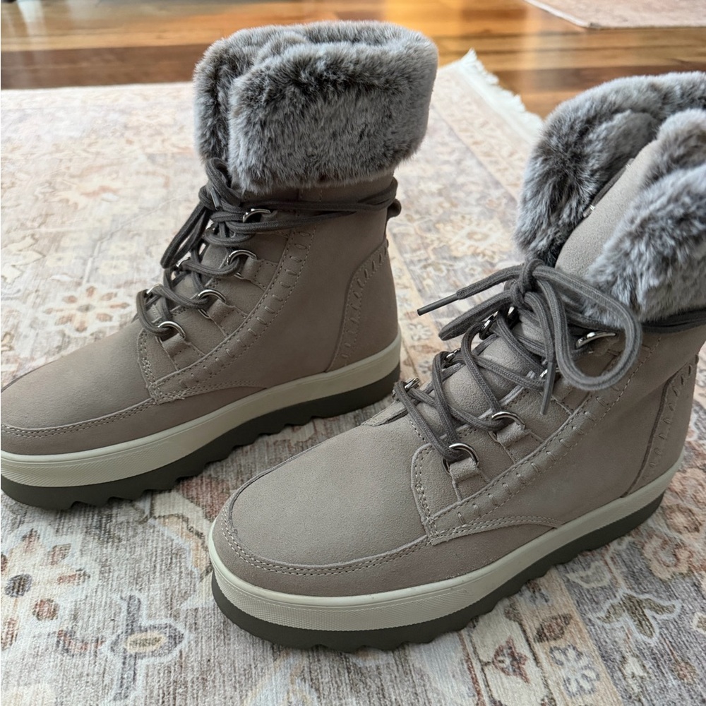 Cougar Taupe Fur-Trim Winter Boots